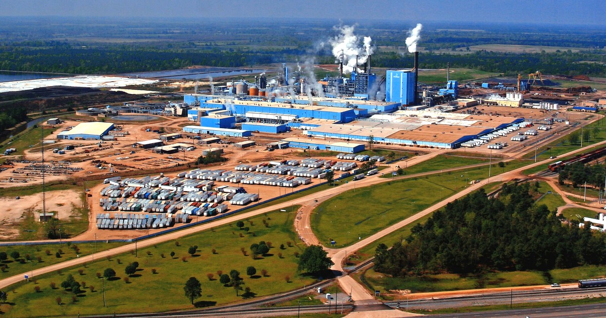 Aerial view of Domtar's Ashdown Mill in southwest Arkansas