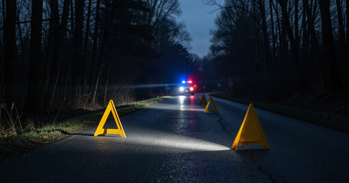 Generic nighttime police investigation scene