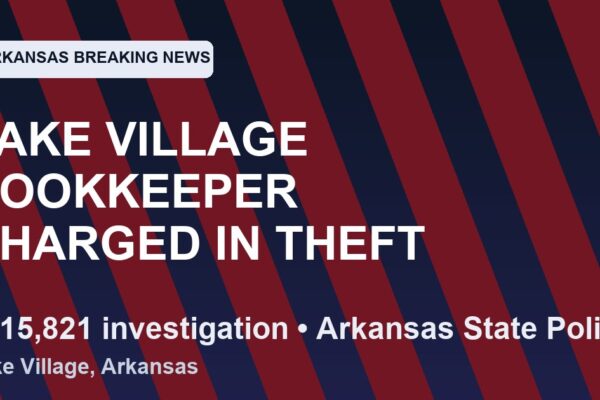 Arkansas Breaking News graphic for a Lake Village theft investigation.