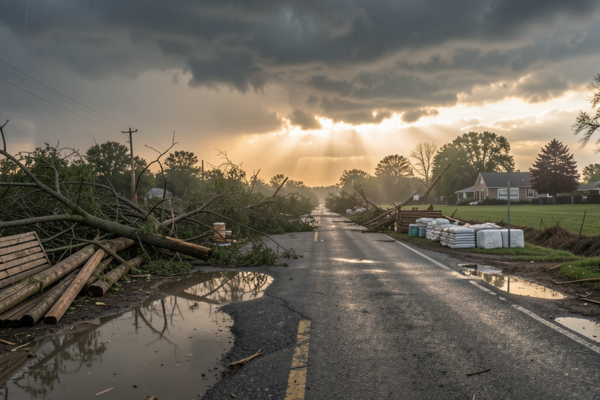 Storm clouds over Arkansas after severe weather