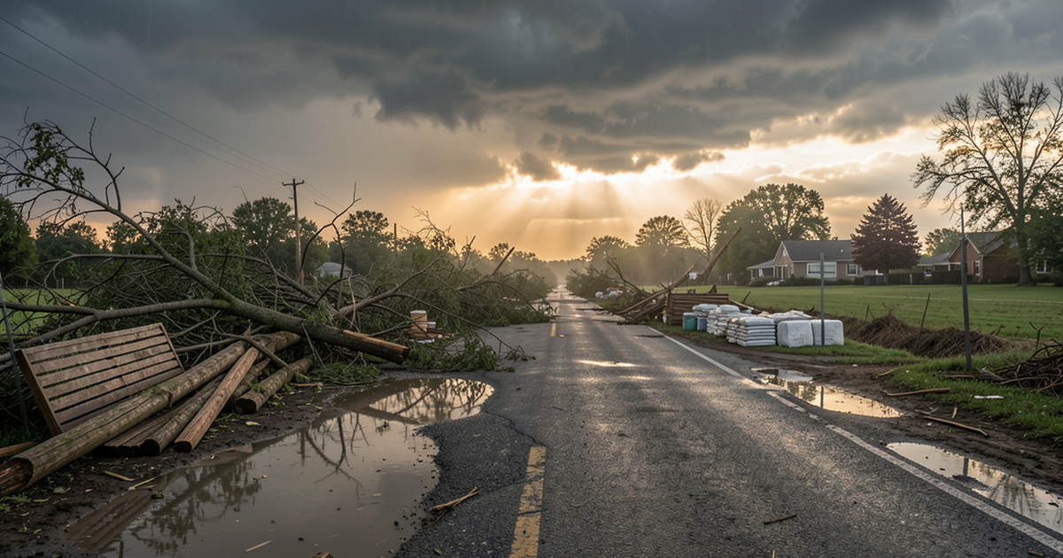 Storm clouds over Arkansas after severe weather