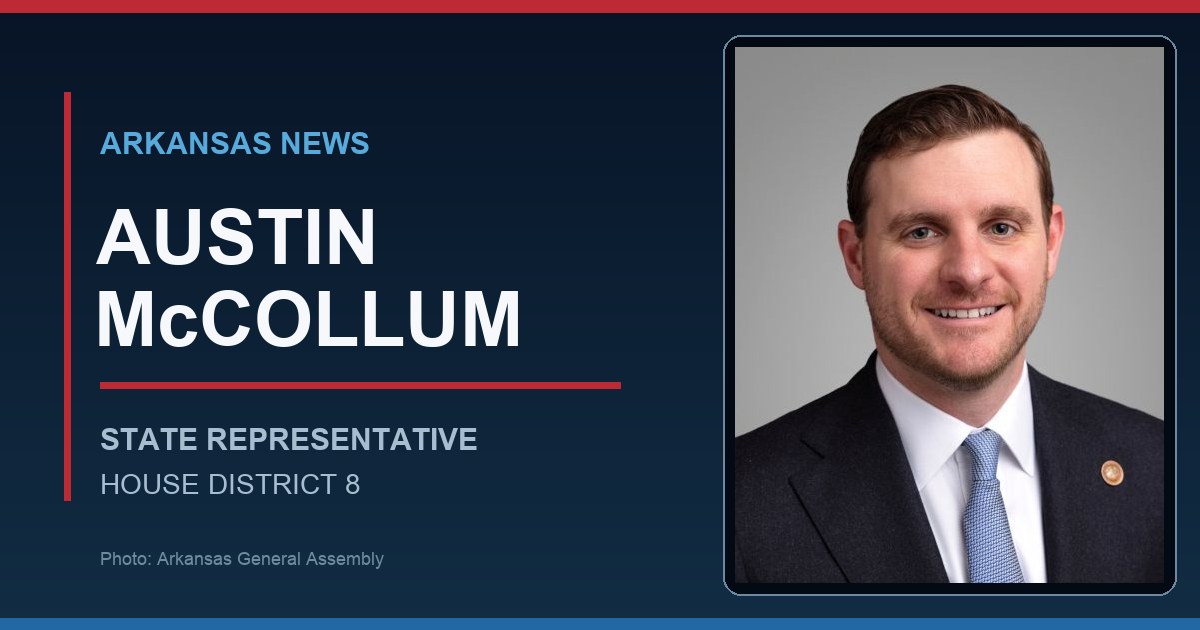 Official portrait of Arkansas State Rep. Austin McCollum