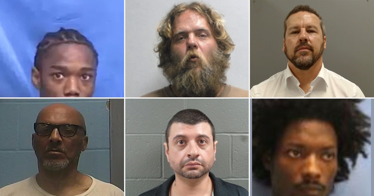 Booking photos of Kavontae Wilburn, Timothy John Neal, Jason Carney, Phillip McDaniel, Brandon Lara and Omarion Hatchett