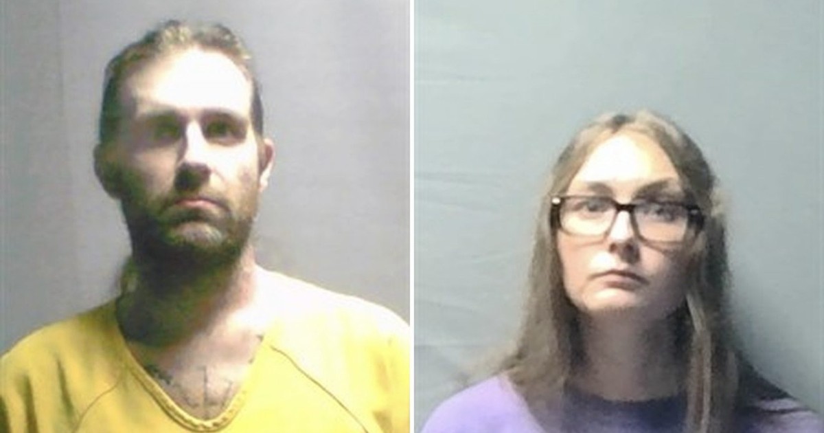 Booking photos of Brandon Lee Britten and Sierra Dawn Britten