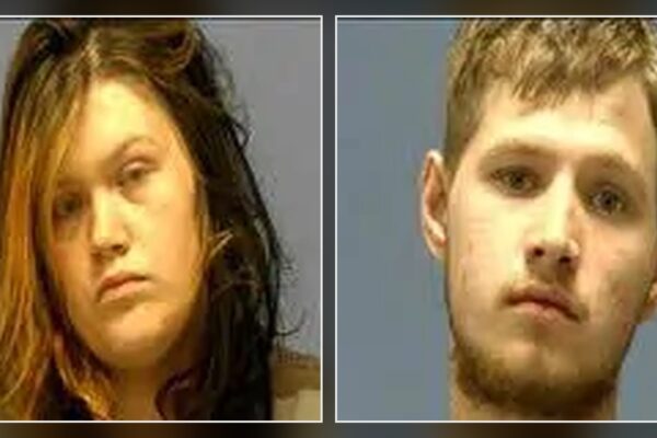 Saline County jail booking photos of Brooklin Meredith, left, and Jordan Knight