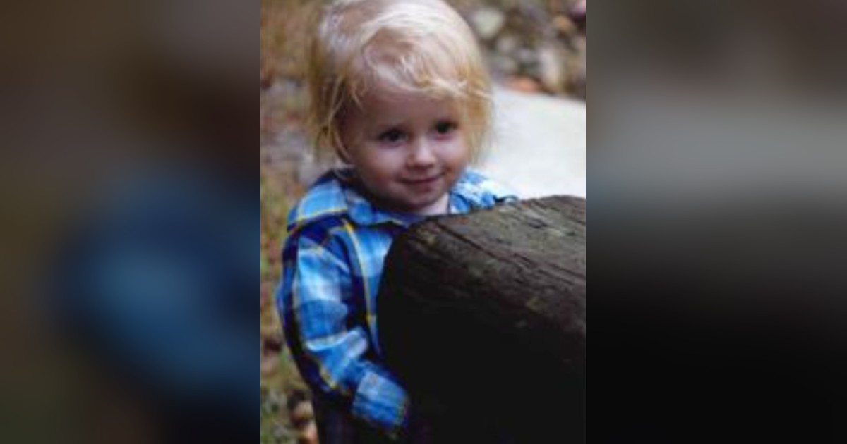 Craig Bailey Corristan, a 2-year-old boy with blond hair, listed as missing from Mena, Arkansas